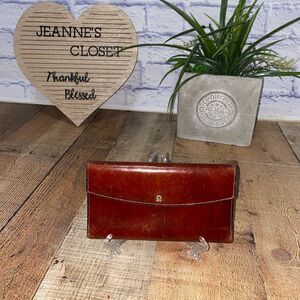 Bosca Vintage Womens Brown Trifold Leather Wallet.